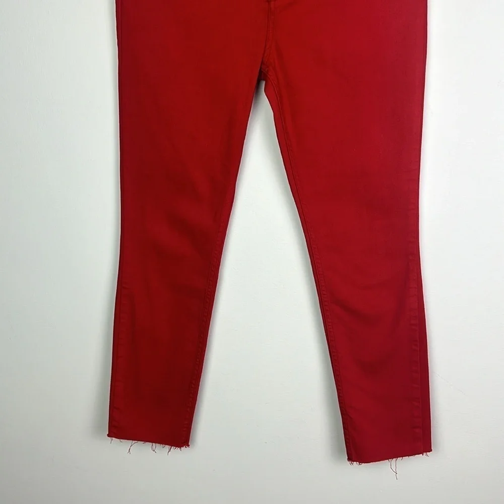 Free People Reagan Raw Jeans Size 31 Skinny Red Cotton Modal Stretch Button Fly - Picture 5 of 16
